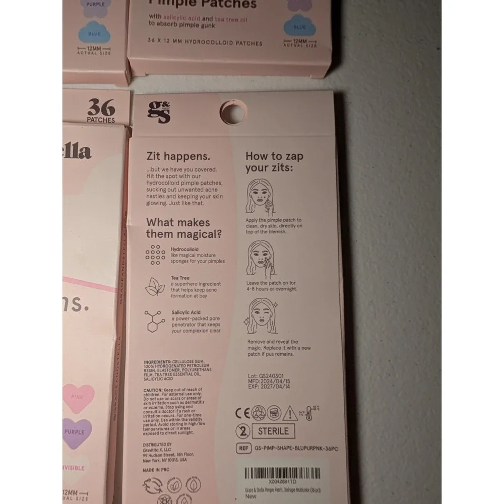Lot of‎ 4 Grace & Stella Hydrocolloid Pimple Patches 36ct Each New Exp 2027 - Picture 3 of 3